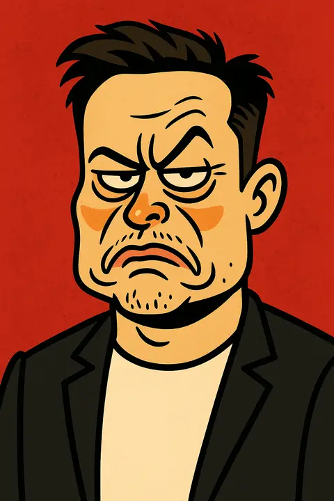 The rocket guy, scowling